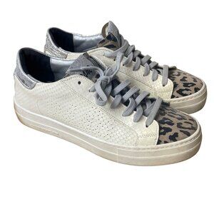 P448 Thea Python Roccia Leopard Animal Print Platform Sneakers sz 40 (EU)